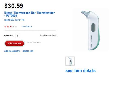 target braun thermometer