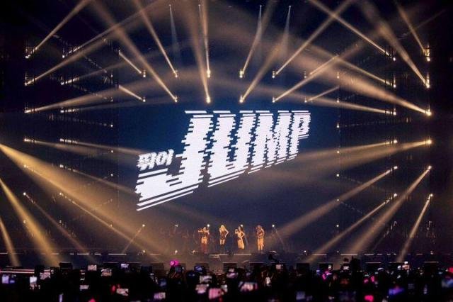 K-pop girl group BLACKPINK perform at their concert at Goyang Stadium in Gyeonggi Province in this undated photo Courtesy of YG Entertainment