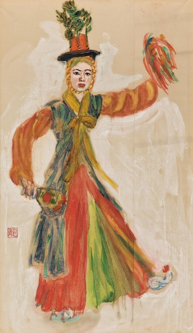 ϶ ںη Japanese Dancing Choi Seunghee color on paper 86751cm 1941 