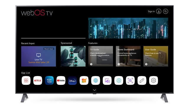 업계 최초로 선보인 OLED TV 전용 플랫폼은 LG전자가 확보하고 있는 올레드 TV 기술 및 노하우를 대거 탑재했다. webOS Hub를 탑재한 스마트 TV. /LG전자 제공